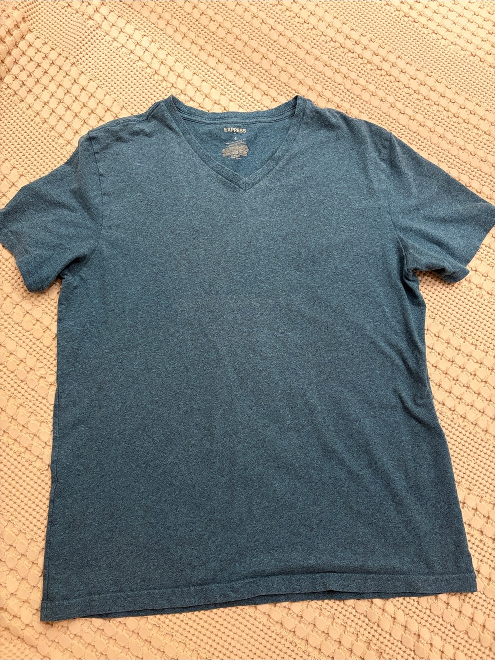 Express Men's V-Neck Tee in Teal Heather size Large Like New